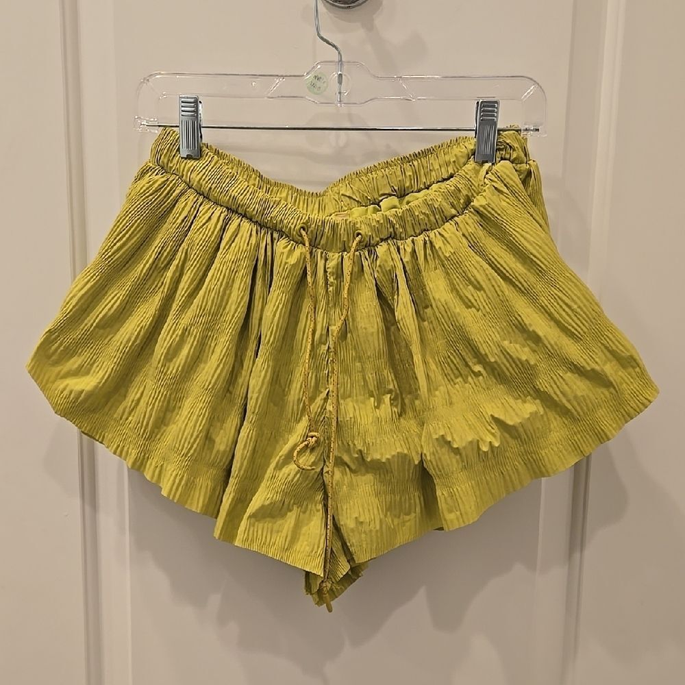 Free People Movement Shirred Lime Green Women's Shorts